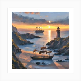 Landscape Painting Hd Hyperrealistic 1 Art Print