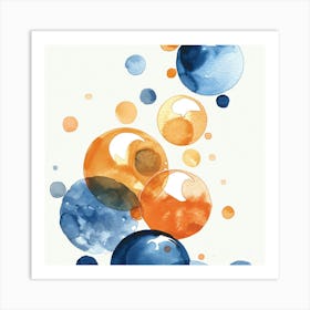 Watercolor Bubbles 2 Art Print