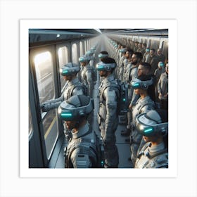 Futurists On A Train Art Print