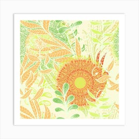 Hand Drawn Floral Mandala 04 Art Print