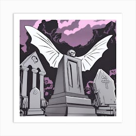 Mothman In The Cemetery Art Print