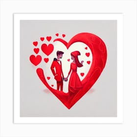 Valentine'S Day Couple Art Print