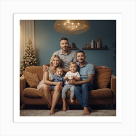 Photo Happy Family Of Father Mother And B 1 Art Print