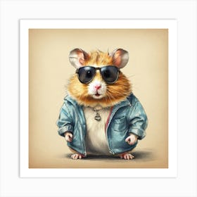 Hamster In Sunglasses Art Print