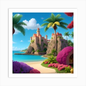 Tropical Beach Scene 1 Art Print