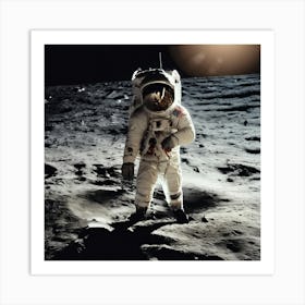 Astronaut On The Moon 2 Art Print