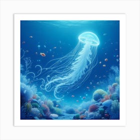 Jellyfish Underwater Art Print