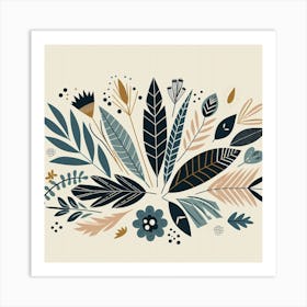 Scandinavian style, Jungle Bouquet 3 Art Print