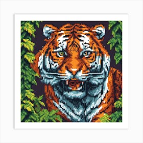 pixel Tiger Art Print