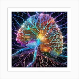 3d Brain Image Art Print