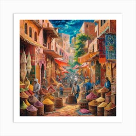 Moroccan Market Art Print