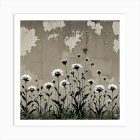 Daisies Inspired By Banksy Art Print