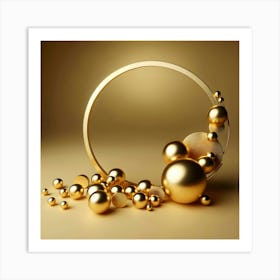 Golden Spheres 1 Art Print