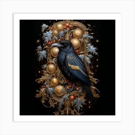 Christmas Crow Art Print