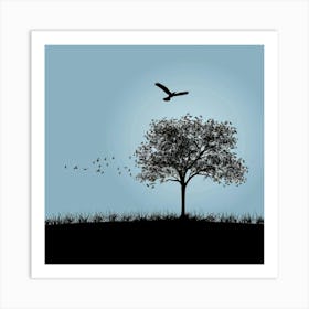 Silhouette Of A Tree 1 Art Print