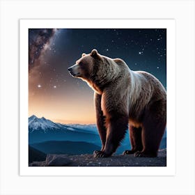 Bear With Galaxy 1 Art Print