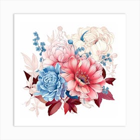 Peony Flowers 2 Art Print