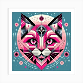 Clover Low Poly Cat 3 Art Print