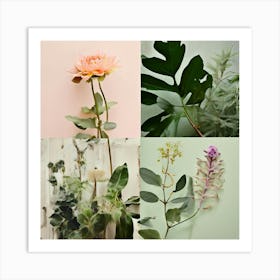 Four Flowers In A Vase Art Print