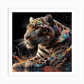 Tiger In Water Art Print