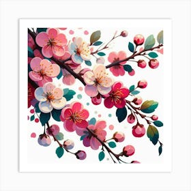 Branch of blossoming sakura Art Print