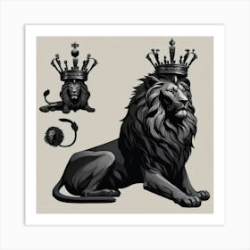 Lion With Crown 3 Art Print