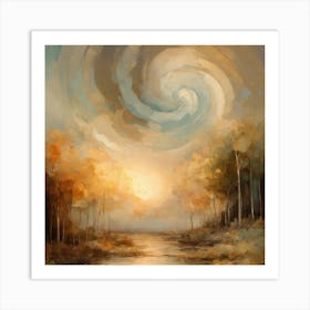 Sunset In The Woods 1 Art Print