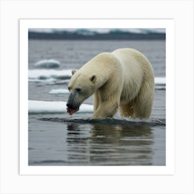 Polar Bear In The Water 1 Art Print