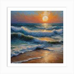 Sunset At The Beach Art Print