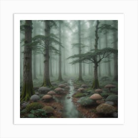 Misty Forest Art Print