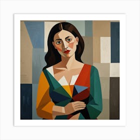 Woman In A Colorful Dress 1 Art Print