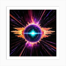 Plasma Explosion Glitch Art 17 Art Print