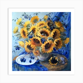 Stillleben Mit Sonnenblumen Art Print