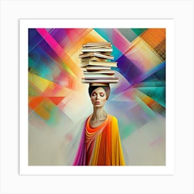 Surreal Design of Feminine Balance and Wisdom Art Print