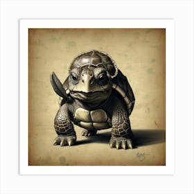 Turtle With A Sword Art Print