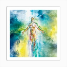 Watercolor Painting of a Woman Art Print