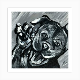 Puppy Paw Black and White Art Print