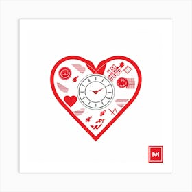 A Symbol Where The Hourglass Morphs Into Currency Forming A Heart With Intertwining Clock Hands Co Art Print