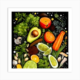 Vegetables And Fruits Art Print