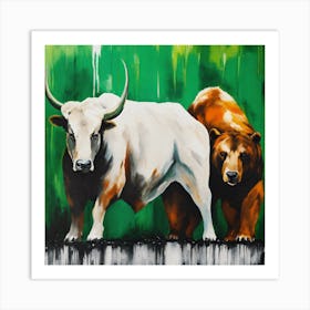 Bull And Bear Art Print