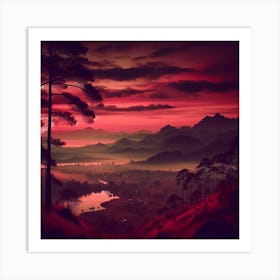 Sunset In The Mountains 166 Art Print