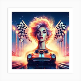 Racing Girl Art Print