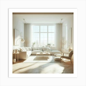 White Living Room 5 Art Print