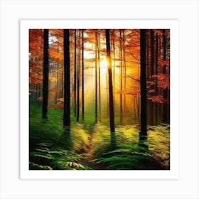 Ferns In The Forest 1 Art Print