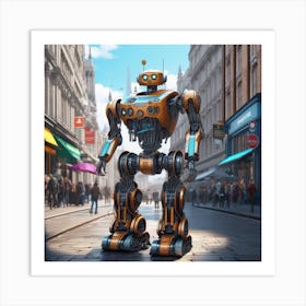 Robot On The Street 46 Art Print