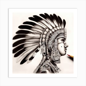 Indian Headdress 1 Art Print