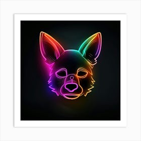 Neon Chihuahua 2 Art Print