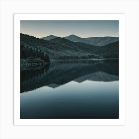 Reflection Of Mountains In A Lake Art Print