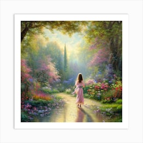 Girl In The Garden Art Print