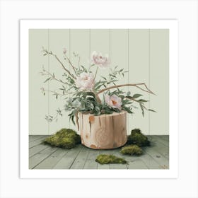 Peonies In A Pot 4 Art Print